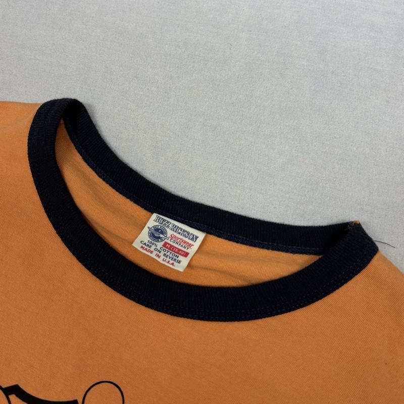 バズリクソンズ Buzz Rickson s Tシャツ 半袖 USA製 Fighting Cocks プリント リンガー Tシャツ M メンズ USED 古着 中古 50163456