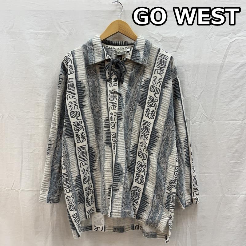 ゴーウエスト GOWEST ジャケット、上着 ジャンパー、ブルゾン ハーフレースアップ 総柄 フリース プルオーバー シャツ ジャケット M メンズ USED 古着 中古 50163463