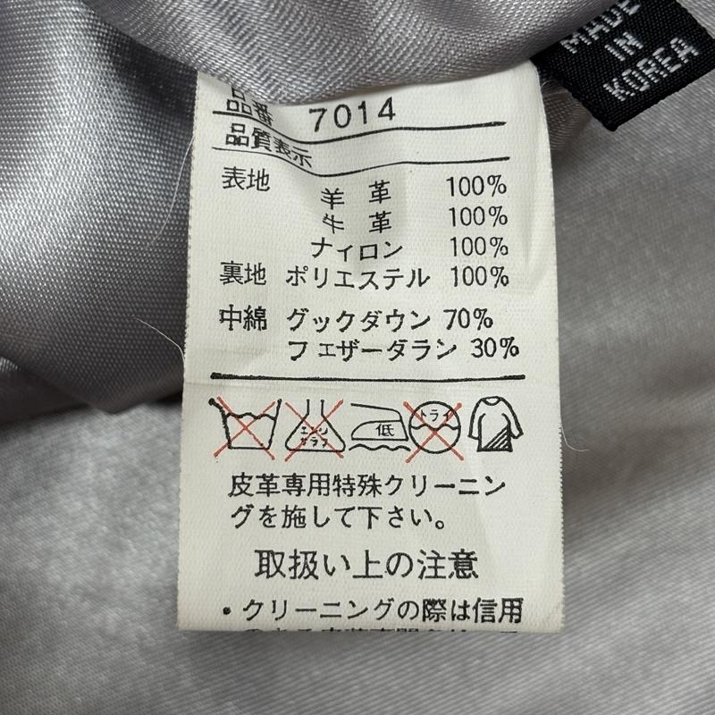 古着 USED ジャケット、上着 ダウンジャケット PELLE CYMA 羊革 牛革 レザー ナイロン コンビ ダウン ジャケット L 赤 / レッド / red X 黒 / ブラック / black メンズ USED 古着 中古 50163468