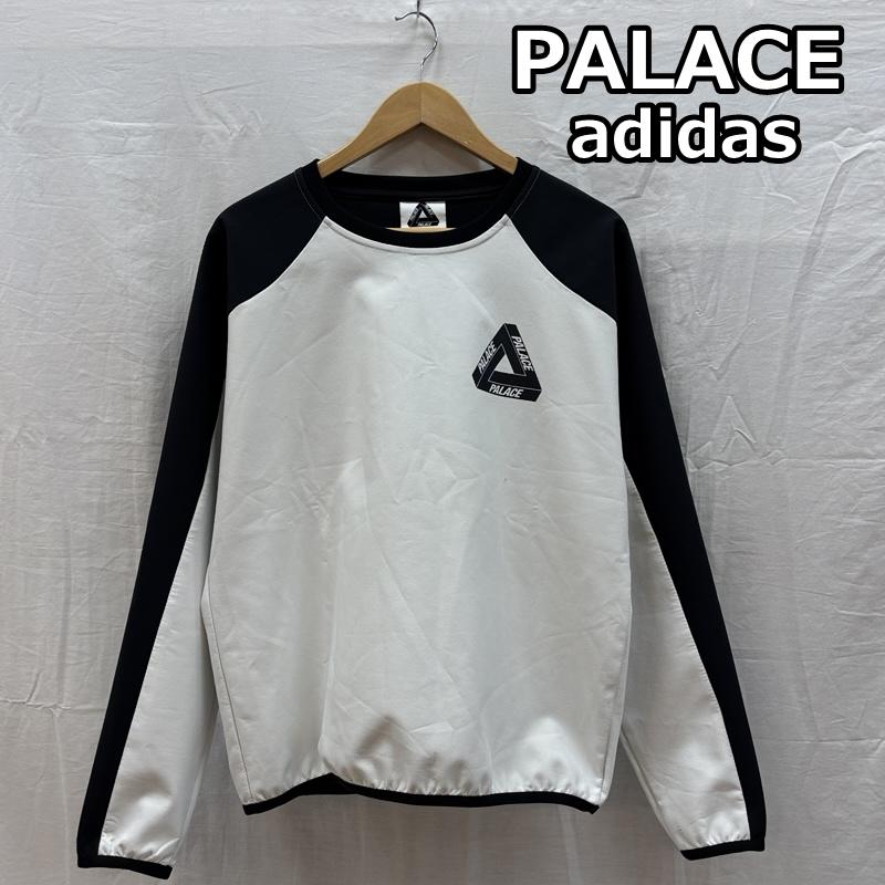 パレス PALACE トレーナー 長袖 adidas アディダス ロゴ プリント ナイロン トレーナー AC2691 S 白 / ホワイト / white X 黒 / ブラック / black メンズ USED 古着 中古 50163473
