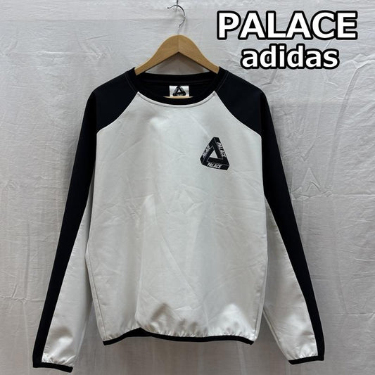 パレス PALACE トレーナー 長袖 adidas アディダス ロゴ プリント ナイロン トレーナー AC2691 S 白 / ホワイト / white X 黒 / ブラック / black メンズ USED 古着 中古 50163473