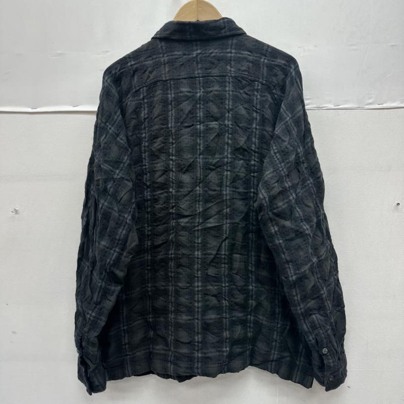 グッドイナフ GOODENOUGH シャツ、ブラウス 長袖 00s コットン ウール チェック シャツ L 黒 / ブラック / black X ダークグレー / ダークグレー / メンズ USED 古着 中古 50163478