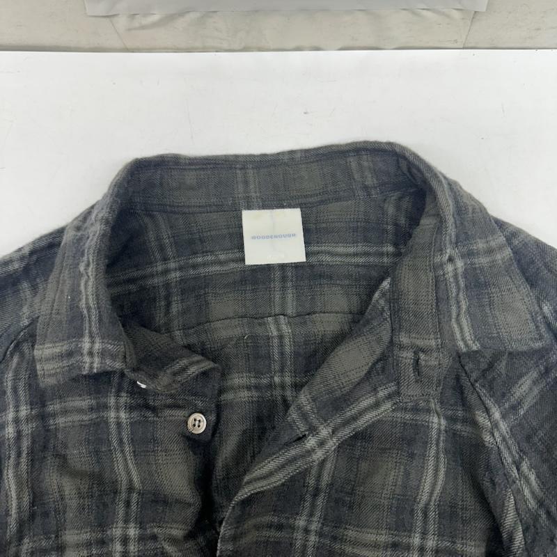 グッドイナフ GOODENOUGH シャツ、ブラウス 長袖 00s コットン ウール チェック シャツ L 黒 / ブラック / black X ダークグレー / ダークグレー / メンズ USED 古着 中古 50163478