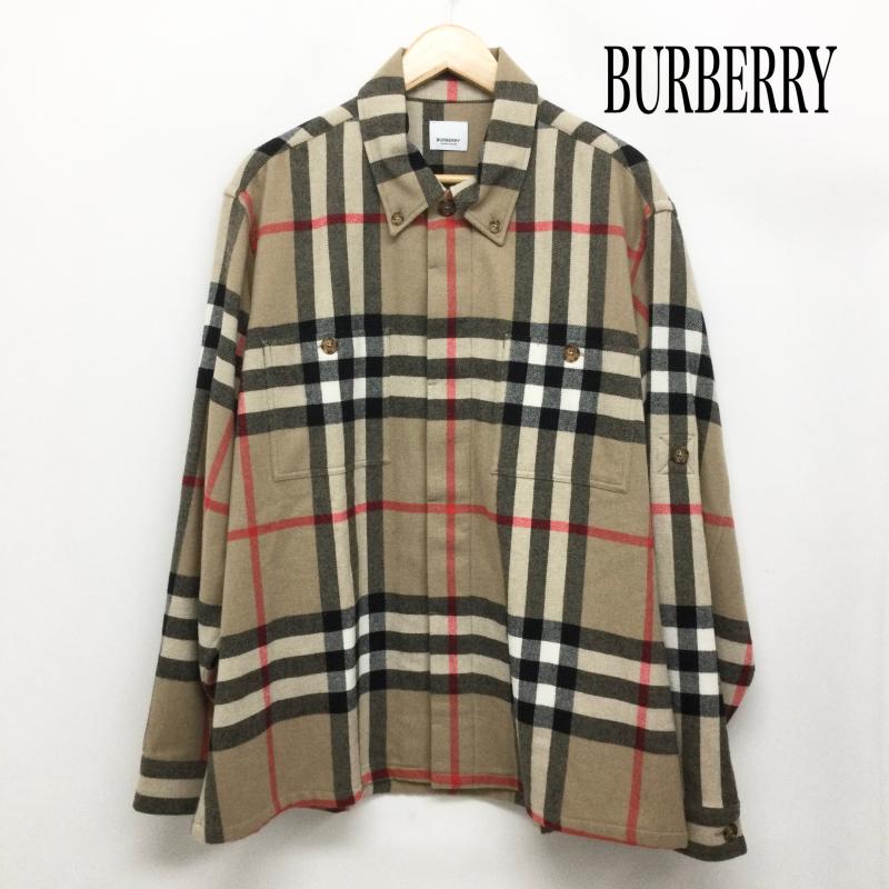 バーバリー BURBERRY シャツ、ブラウス 長袖 BURBERRY バーバリー ヴィンテージ チェック ウールオーバーシャツジャケット 8058584 M チェック ベージュ / ベージュ / beige メンズ USED 古着 中古 50163481