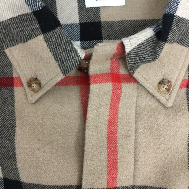 バーバリー BURBERRY シャツ、ブラウス 長袖 BURBERRY バーバリー ヴィンテージ チェック ウールオーバーシャツジャケット 8058584 M チェック ベージュ / ベージュ / beige メンズ USED 古着 中古 50163481