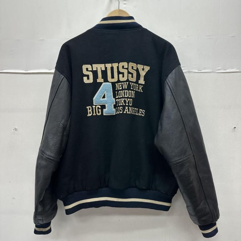 ステューシー STUSSY ジャケット、上着 ジャンパー、ブルゾン 90s BIG4 ロゴ 刺繍 ワッペン スタジャン L 黒 / ブラック / black メンズ USED 古着 中古 50163482