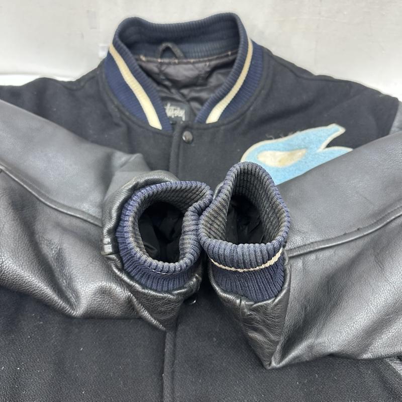 ステューシー STUSSY ジャケット、上着 ジャンパー、ブルゾン 90s BIG4 ロゴ 刺繍 ワッペン スタジャン L 黒 / ブラック / black メンズ USED 古着 中古 50163482