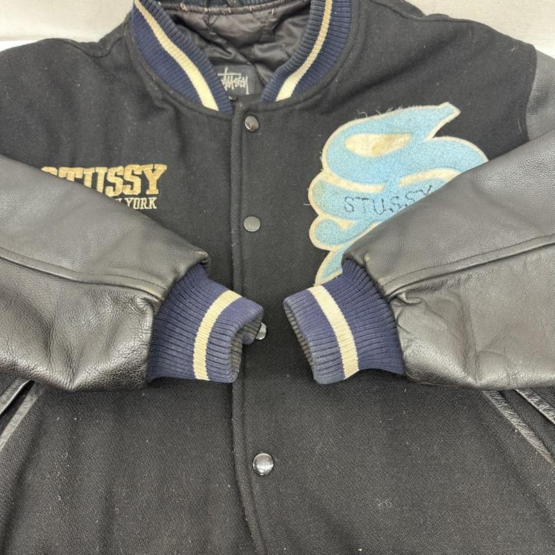 ステューシー STUSSY ジャケット、上着 ジャンパー、ブルゾン 90s BIG4 ロゴ 刺繍 ワッペン スタジャン L 黒 / ブラック / black メンズ USED 古着 中古 50163482