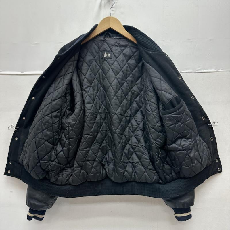 ステューシー STUSSY ジャケット、上着 ジャンパー、ブルゾン 90s BIG4 ロゴ 刺繍 ワッペン スタジャン L 黒 / ブラック / black メンズ USED 古着 中古 50163482