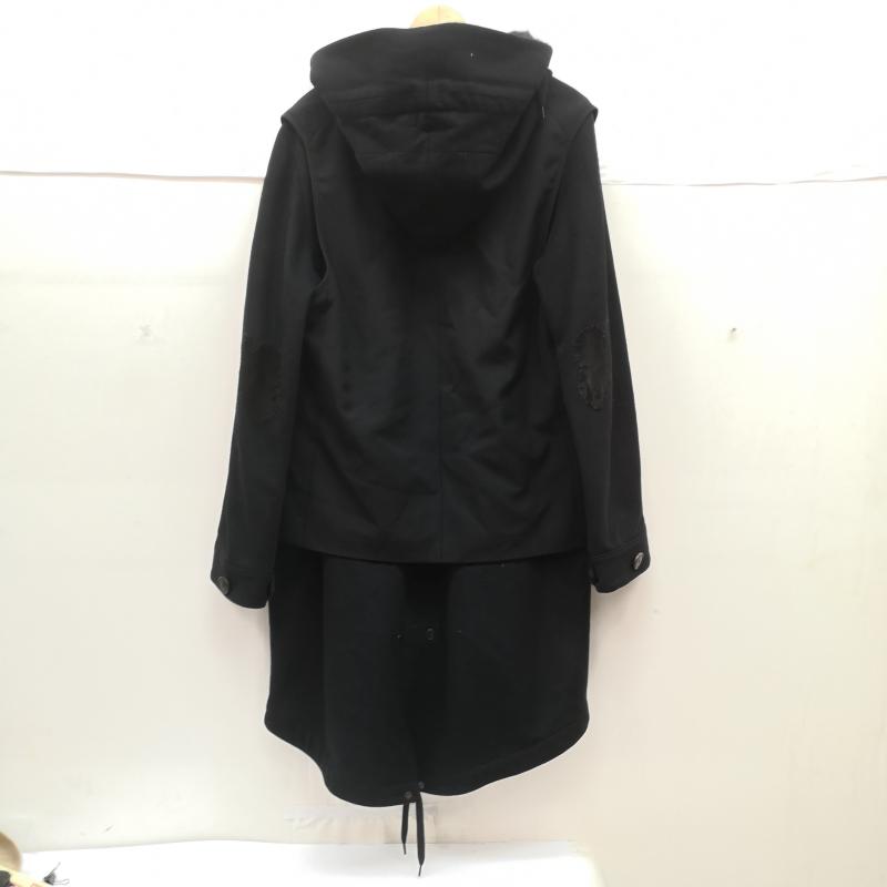 ナンバーナイン NUMBER (N)INE コート コート一般 06AW Noir期 ジレ レイヤード クローバー エルボーパッチ モッズコート F06-NJ042 3 黒 / ブラック / black メンズ USED 古着 中古 50163491