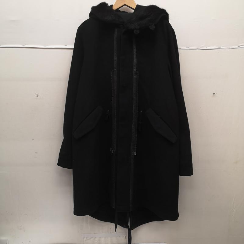 ナンバーナイン NUMBER (N)INE コート コート一般 06AW Noir期 ジレ レイヤード クローバー エルボーパッチ モッズコート F06-NJ042 3 黒 / ブラック / black メンズ USED 古着 中古 50163491