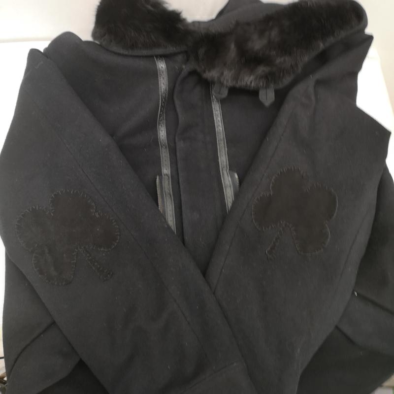 ナンバーナイン NUMBER (N)INE コート コート一般 06AW Noir期 ジレ レイヤード クローバー エルボーパッチ モッズコート F06-NJ042 3 黒 / ブラック / black メンズ USED 古着 中古 50163491