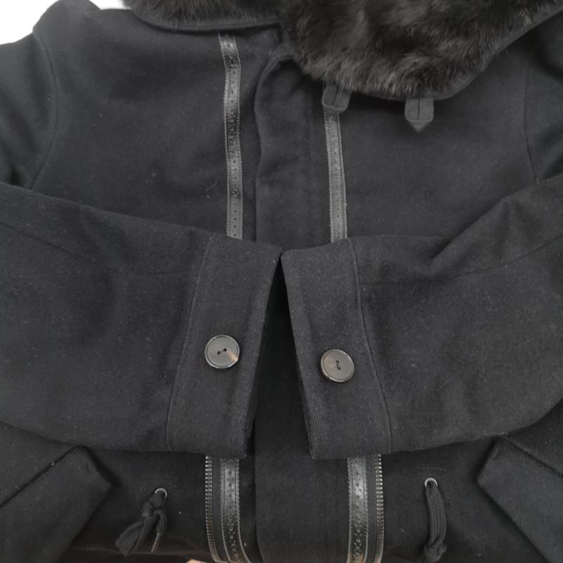 ナンバーナイン NUMBER (N)INE コート コート一般 06AW Noir期 ジレ レイヤード クローバー エルボーパッチ モッズコート F06-NJ042 3 黒 / ブラック / black メンズ USED 古着 中古 50163491