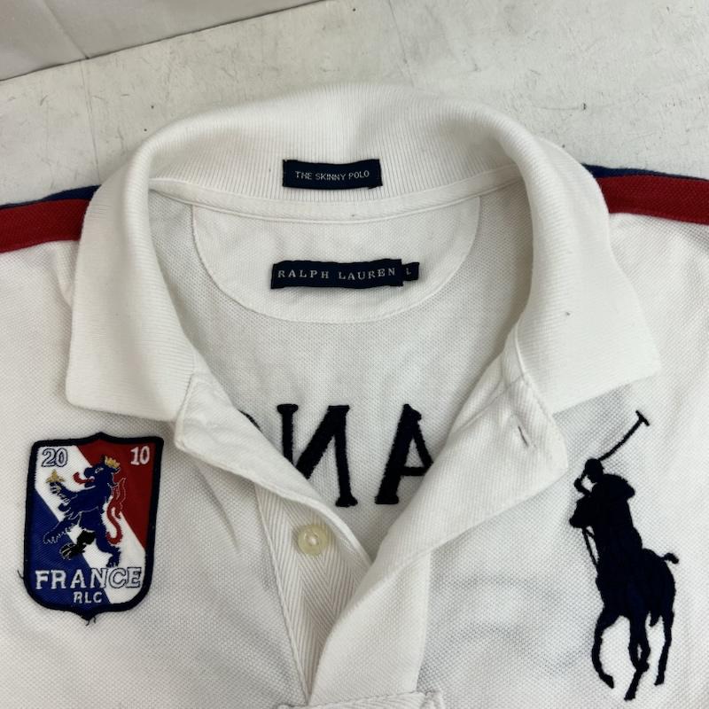 ラルフローレン RALPHLAUREN ポロシャツ 半袖 ビッグポニー スキニー ポロシャツ ナンバリング y2k L 白 / ホワイト / white レディース USED 古着 中古 50163494