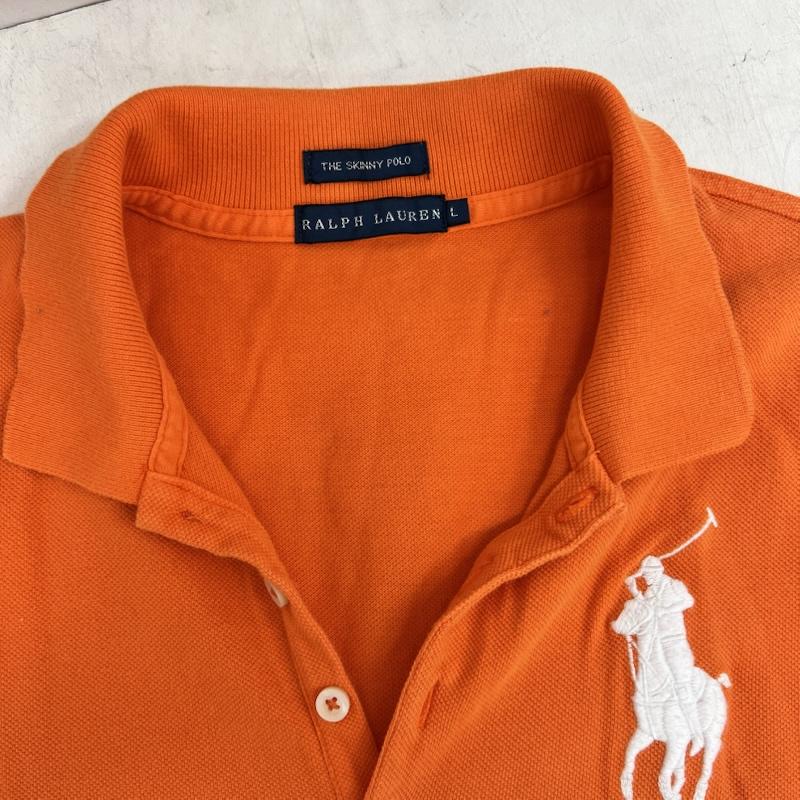 ラルフローレン RALPHLAUREN ポロシャツ 半袖 ビッグポニー グラデーション スキニー ポロシャツ y2k L 橙 / オレンジ / orange レディース USED 古着 中古 50163495