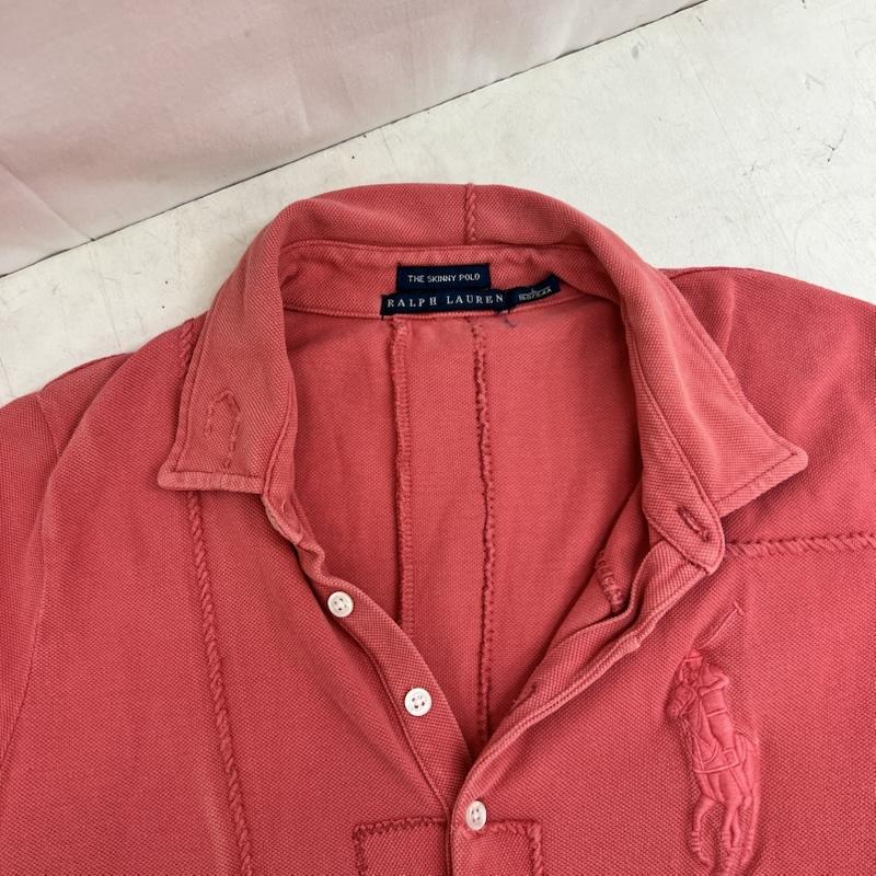 ラルフローレン RALPHLAUREN ポロシャツ 半袖 ビッグポニー パッチワーク スキニー ポロシャツ y2k L 桃 / ピンク / pink レディース USED 古着 中古 50163498