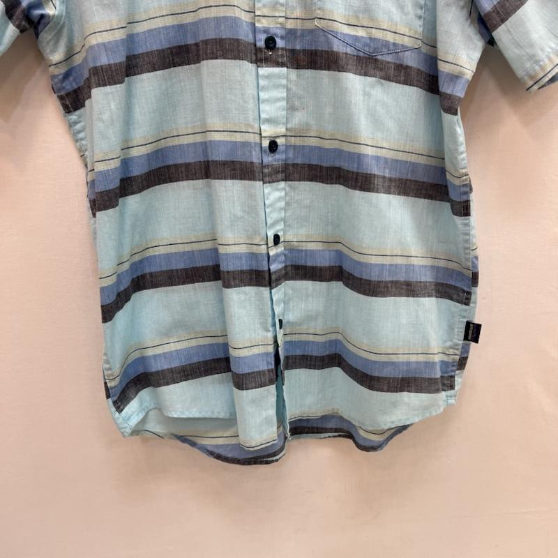 パタゴニア patagonia シャツ、ブラウス 半袖 オーガニックコットン ライトウェイト ブラフサイド シャツ 54121SP17 M ボーダー柄 青 / ブルー / blue メンズ USED 古着 中古 50163504