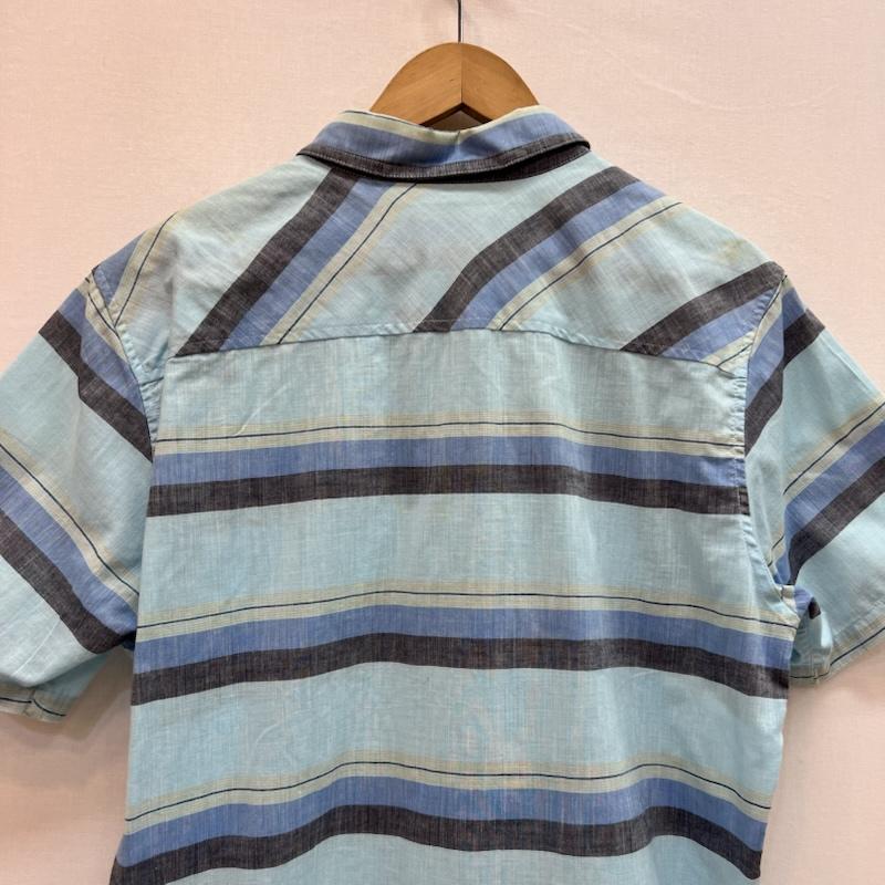 パタゴニア patagonia シャツ、ブラウス 半袖 オーガニックコットン ライトウェイト ブラフサイド シャツ 54121SP17 M ボーダー柄 青 / ブルー / blue メンズ USED 古着 中古 50163504