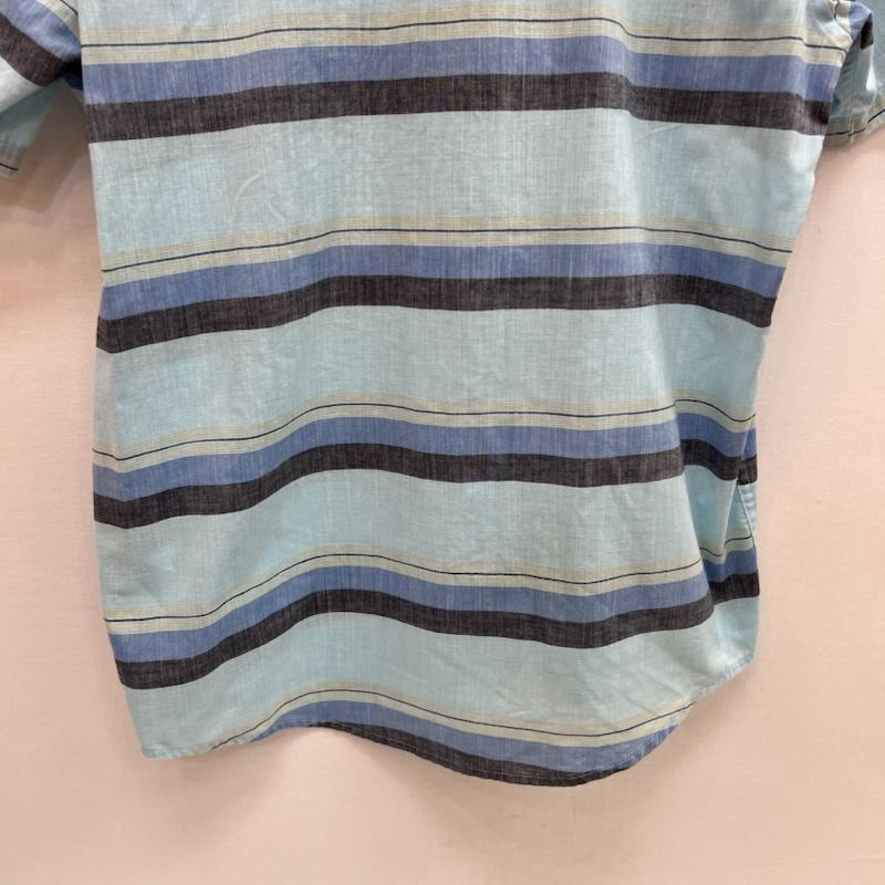 パタゴニア patagonia シャツ、ブラウス 半袖 オーガニックコットン ライトウェイト ブラフサイド シャツ 54121SP17 M ボーダー柄 青 / ブルー / blue メンズ USED 古着 中古 50163504