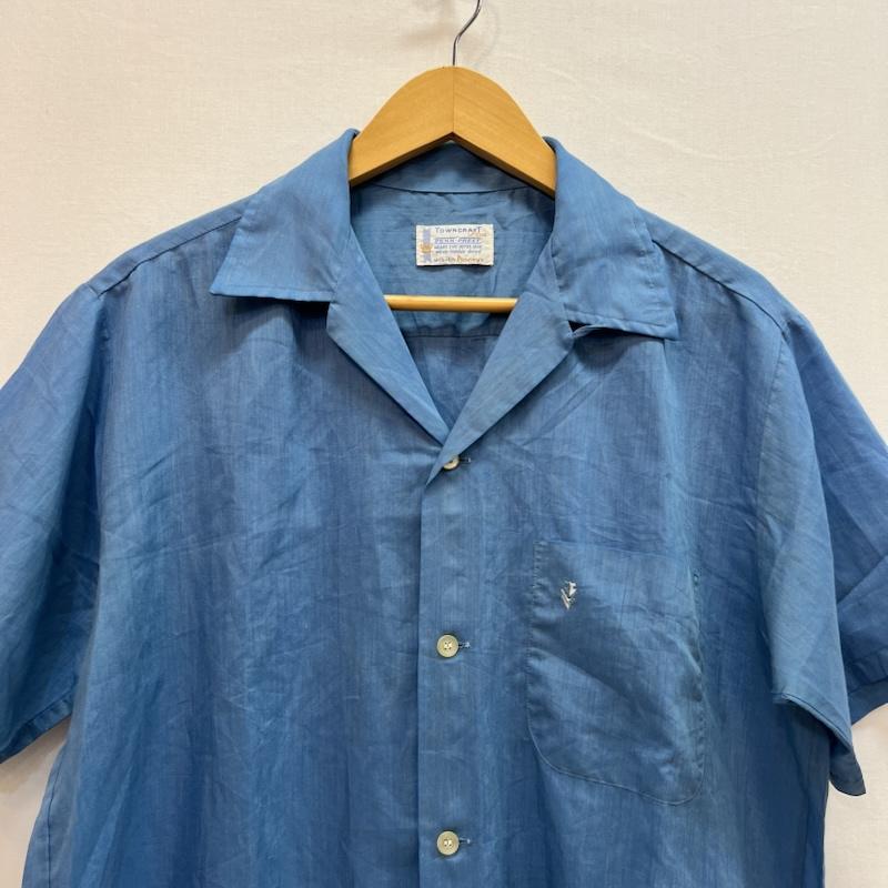 タウンクラフト TOWNCRAFT シャツ、ブラウス 半袖 70s オープンカラーシャツ 開襟 ヴィンテージ M 青 / ブルー / blue メンズ USED 古着 中古 50163505