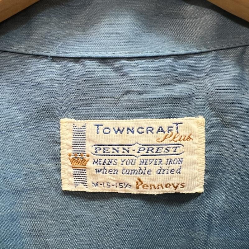 タウンクラフト TOWNCRAFT シャツ、ブラウス 半袖 70s オープンカラーシャツ 開襟 ヴィンテージ M 青 / ブルー / blue メンズ USED 古着 中古 50163505