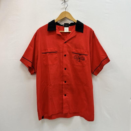 ヒルトン HILTON シャツ、ブラウス 半袖 00s ボーリングシャツ バックプリント cafe 50s L 赤 / レッド / red メンズ USED 古着 中古 50163507