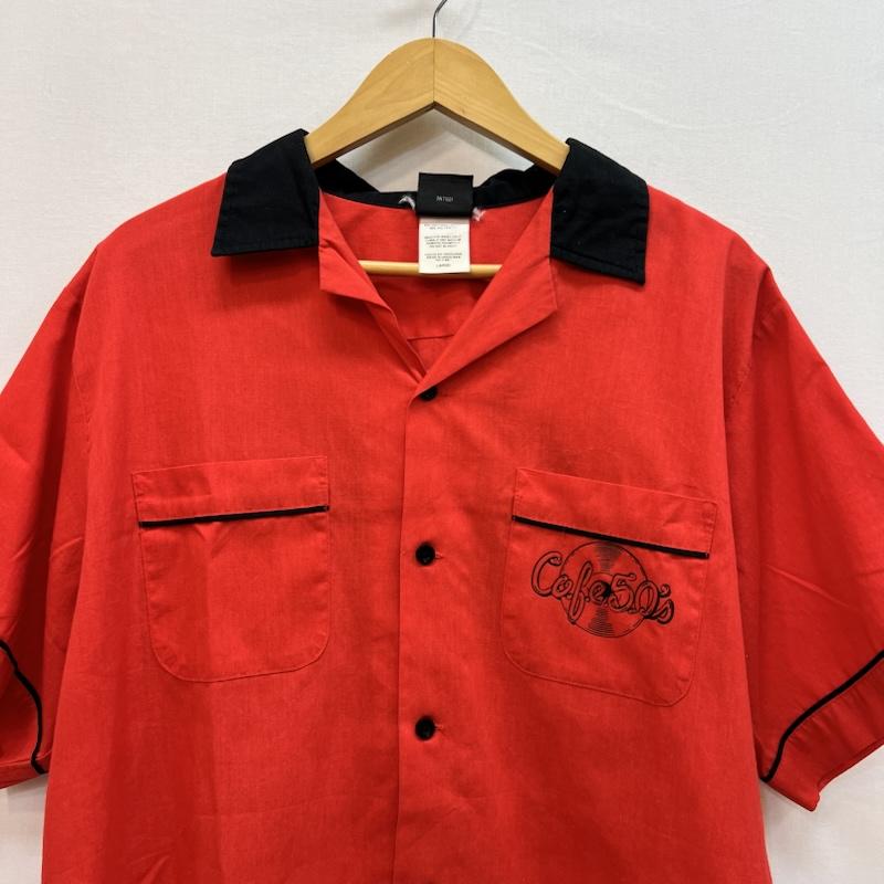ヒルトン HILTON シャツ、ブラウス 半袖 00s ボーリングシャツ バックプリント cafe 50s L 赤 / レッド / red メンズ USED 古着 中古 50163507