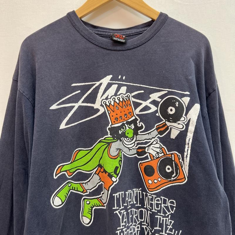ステューシー STUSSY Tシャツ 長袖 00s ロングスリーブ Tシャツ ロンT オールド XL 紺 / ネイビー / navy メンズ USED 古着 中古 50163508