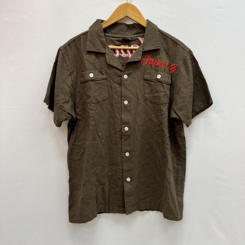 古着 USED シャツ、ブラウス 半袖 鯉 和柄 刺繍 開襟シャツ オープンカラー L 茶 / ブラウン / brown メンズ USED 古着 中古 50163509