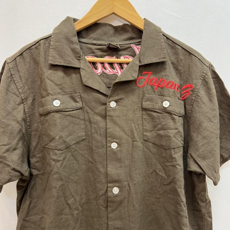 古着 USED シャツ、ブラウス 半袖 鯉 和柄 刺繍 開襟シャツ オープンカラー L 茶 / ブラウン / brown メンズ USED 古着 中古 50163509