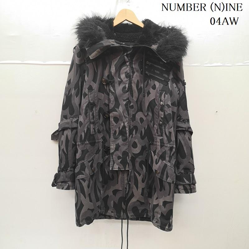 ナンバーナイン NUMBER (N)INE コート コート一般 04AW GIVE期 ギブ期 ハート トライバル N-3B コート 3 黒 / ブラック / black X 紫 / パープル / purple メンズ USED 古着 中古 50163511
