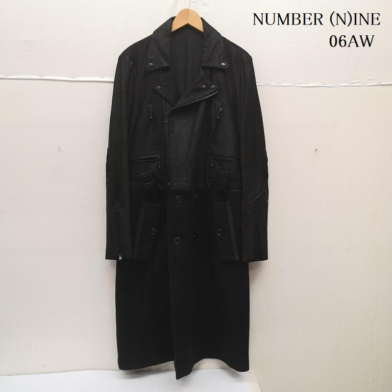 ナンバーナイン NUMBER (N)INE コート コート一般 06AW ノアール期 NOIR期 ドッキング レザー ライダース コート F06-NJ046 3 黒 / ブラック / black メンズ USED 古着 中古 50163513