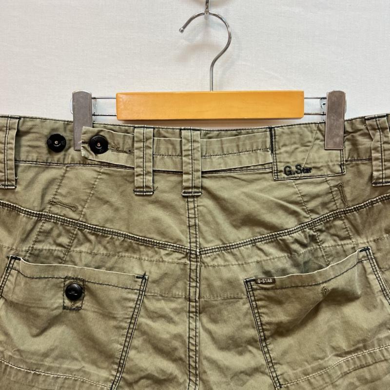ジースターロゥ G-STAR RAW パンツ ショートパンツ ミリタリー カーゴ ショートパンツ 31インチ カーキオリーブ / カーキオリーブ / メンズ USED 古着 中古 50163521