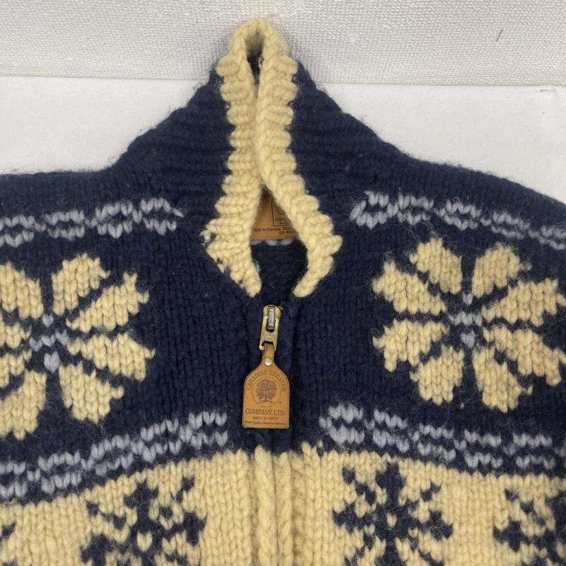 カナディアンセーター Canadian Sweater Company Ltd. ニット、セーター 長袖 スノーフレーク レザータブ ジップアップ カウチン セーター マルチカラー / マルチカラー / multicolor メンズ USED 古着 中古 50163522
