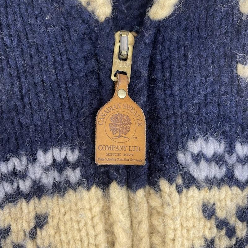 カナディアンセーター Canadian Sweater Company Ltd. ニット、セーター 長袖 スノーフレーク レザータブ ジップアップ カウチン セーター マルチカラー / マルチカラー / multicolor メンズ USED 古着 中古 50163522