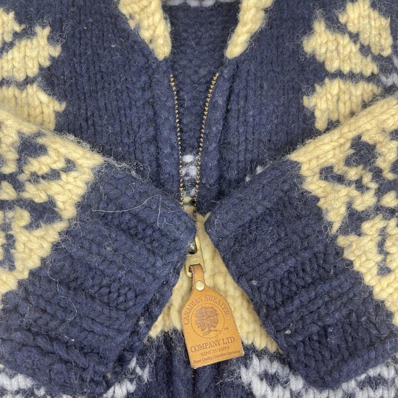 カナディアンセーター Canadian Sweater Company Ltd. ニット、セーター 長袖 スノーフレーク レザータブ ジップアップ カウチン セーター マルチカラー / マルチカラー / multicolor メンズ USED 古着 中古 50163522