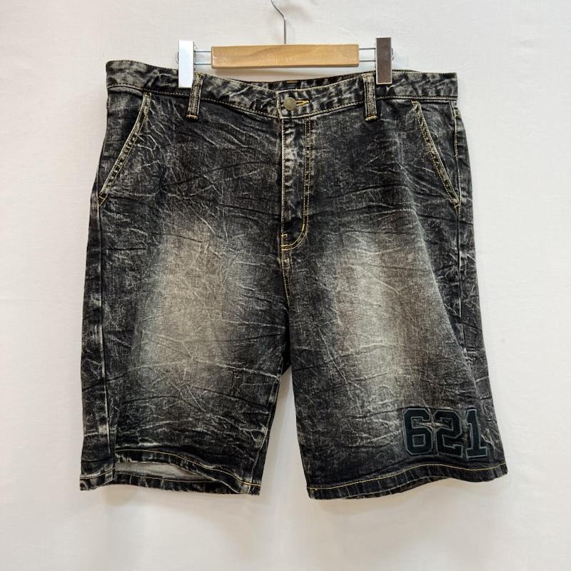 レフラー LEFLAH パンツ ショートパンツ ブラックデニム ショートパンツ ナンバリング XL メンズ USED 古着 中古 50163525