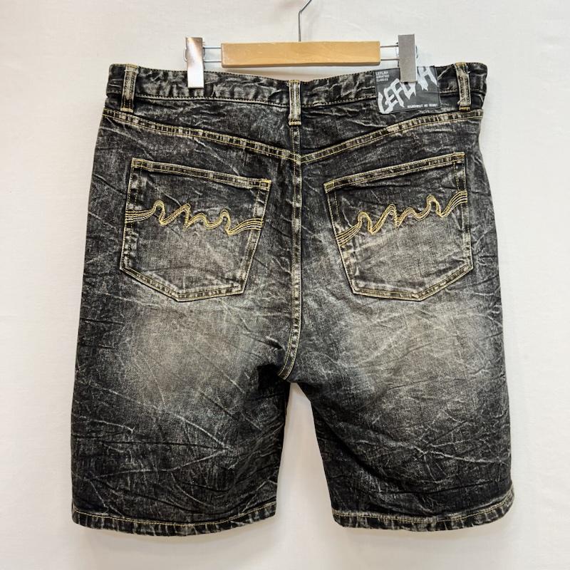 レフラー LEFLAH パンツ ショートパンツ ブラックデニム ショートパンツ ナンバリング XL メンズ USED 古着 中古 50163525