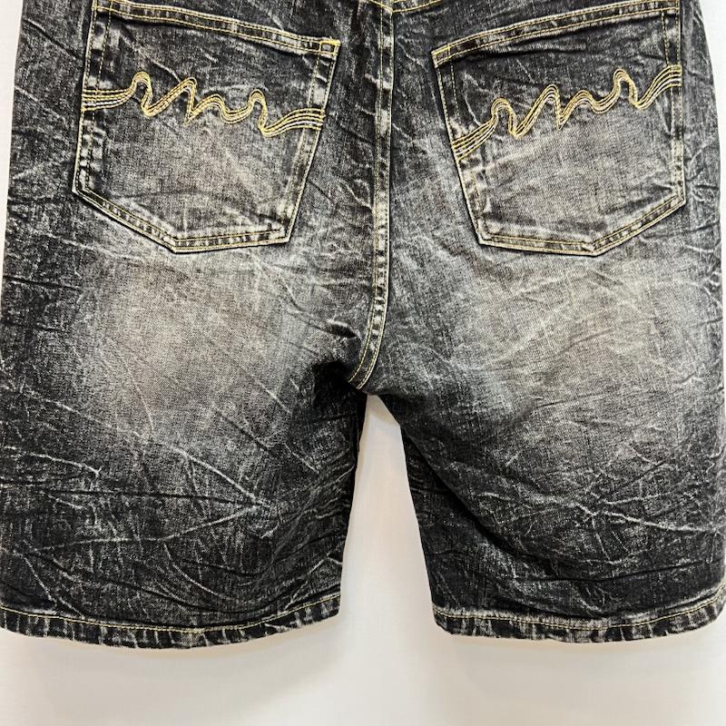レフラー LEFLAH パンツ ショートパンツ ブラックデニム ショートパンツ ナンバリング XL メンズ USED 古着 中古 50163525