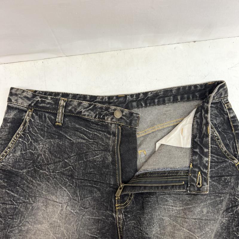 レフラー LEFLAH パンツ ショートパンツ ブラックデニム ショートパンツ ナンバリング XL メンズ USED 古着 中古 50163525