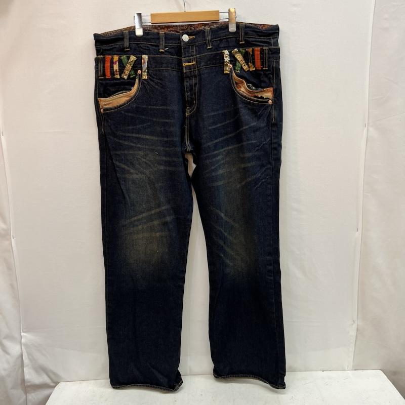 古着 USED パンツ デニム、ジーンズ 豊天商店 ダブルウエスト 和柄 デニムパンツ size 110 - メンズ USED 古着 中古 50163533