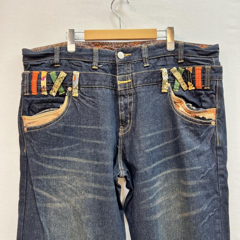 古着 USED パンツ デニム、ジーンズ 豊天商店 ダブルウエスト 和柄 デニムパンツ size 110 - メンズ USED 古着 中古 50163533