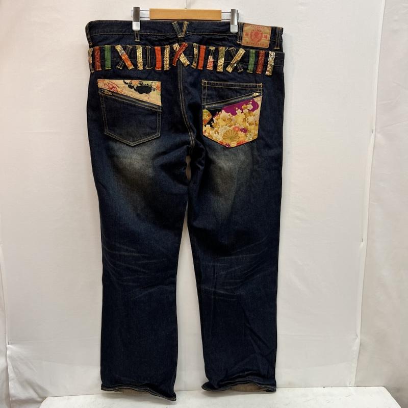 古着 USED パンツ デニム、ジーンズ 豊天商店 ダブルウエスト 和柄 デニムパンツ size 110 - メンズ USED 古着 中古 50163533