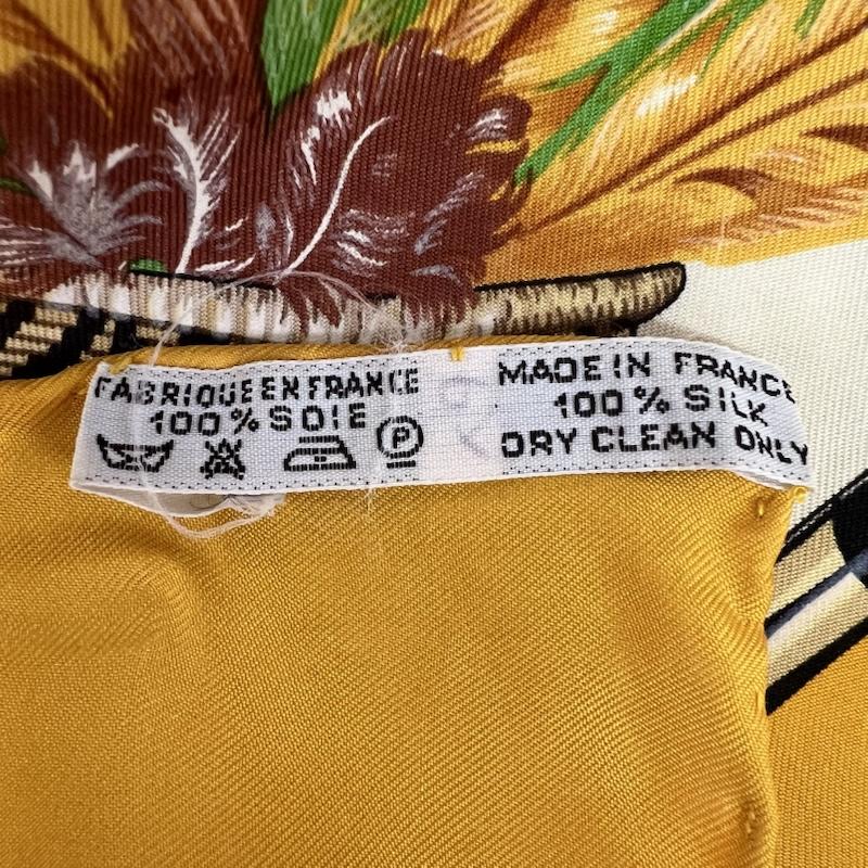 エルメス HERMES ファッション小物 スカーフ、ポケットチーフ カレ90 BRAZIL ブラジル シルク スカーフ フランス製 - 黄 / イエロー / yellow レディース USED 古着 中古 50163543