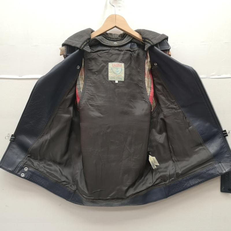 アンダーカバー UNDERCOVER ジャケット、上着 ライダース 09SS NEO BOY期 ドッキング レザー ライダース ベスト 3 紺 / ネイビー / navy メンズ USED 古着 中古 50163552