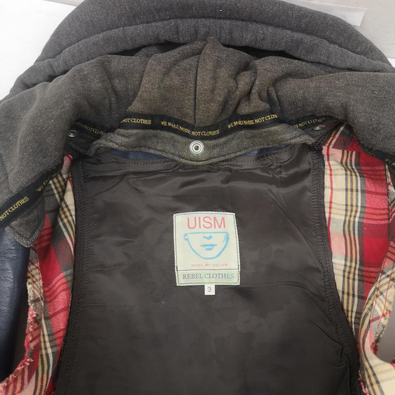 アンダーカバー UNDERCOVER ジャケット、上着 ライダース 09SS NEO BOY期 ドッキング レザー ライダース ベスト 3 紺 / ネイビー / navy メンズ USED 古着 中古 50163552