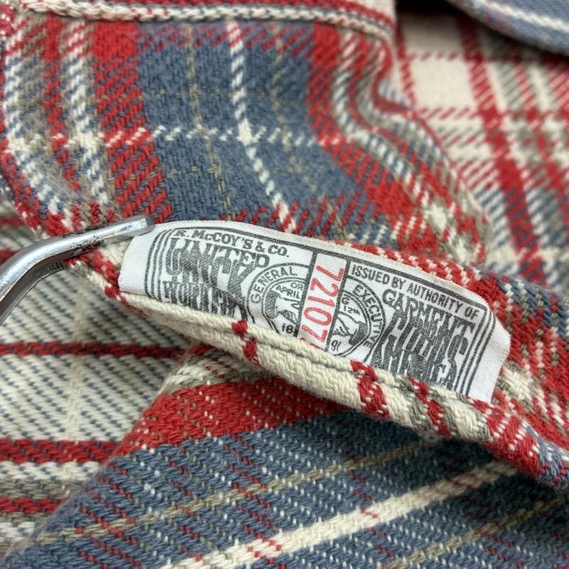 ジョーマッコイ JOE McCOY シャツ、ブラウス 長袖 8 HOUR UNION マチ付き フラップポケット コットン チェック ワーク シャツ - メンズ USED 古着 中古 50163558