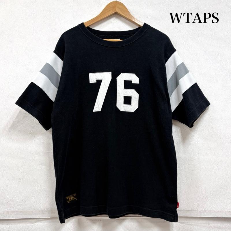 ダブルタップス WTAPS Tシャツ 半袖 Rags McGREGOR コラボ 半袖 フットボールシャツ Tシャツ ワッペン 刺繍 L ロゴ、文字 X 刺繍 黒 / ブラック / black X 白 / ホワイト / white X 灰 / グレー / gray メンズ USED 古着 中古 50163566