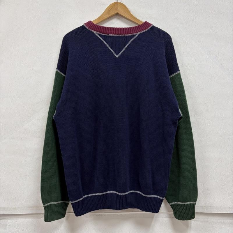 エディーバウアー Eddie Bauer ニット、セーター 長袖 90s ヴィンテージ 配色 切替 デザイン クルーネック セーター ニット プルオーバー アウトドア クレイジーパターン M 無地 マルチカラー / マルチカラー / multicolor メンズ USED 古着 中古 50163569