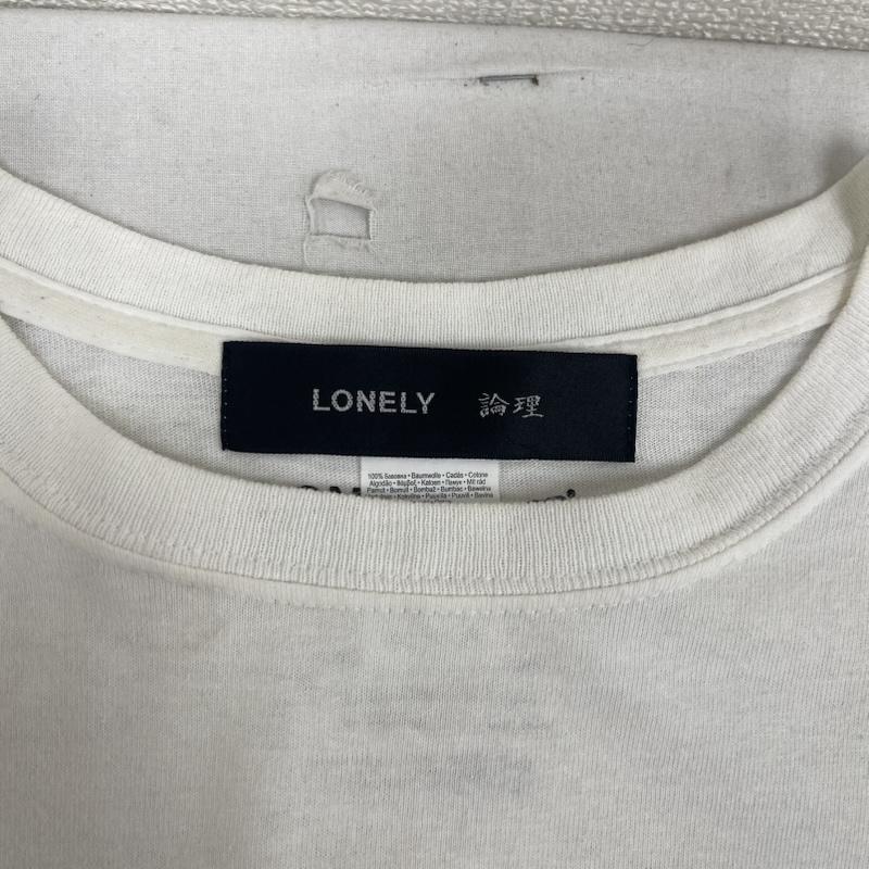 ロンリー LONELY論理 Tシャツ 半袖 病む街 ボックス ロゴ プリント デザイン Tシャツ カットソー XL 白 / ホワイト / white メンズ USED 古着 中古 50163571